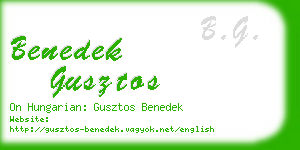 benedek gusztos business card